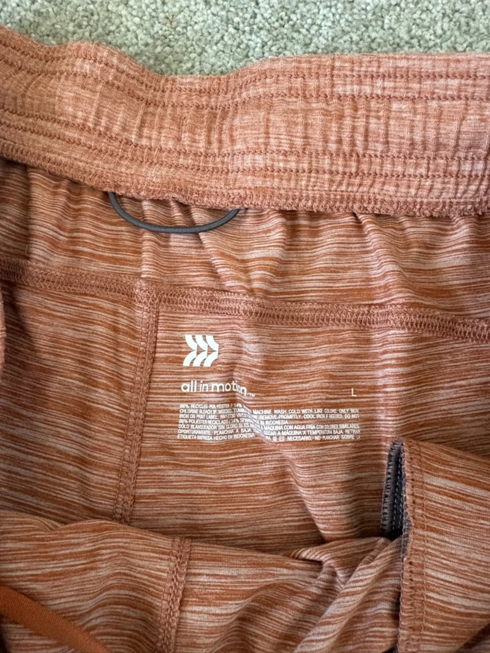 All In Motion Men’s Performance Heathered Rust Shorts - Picture 2 of 5
